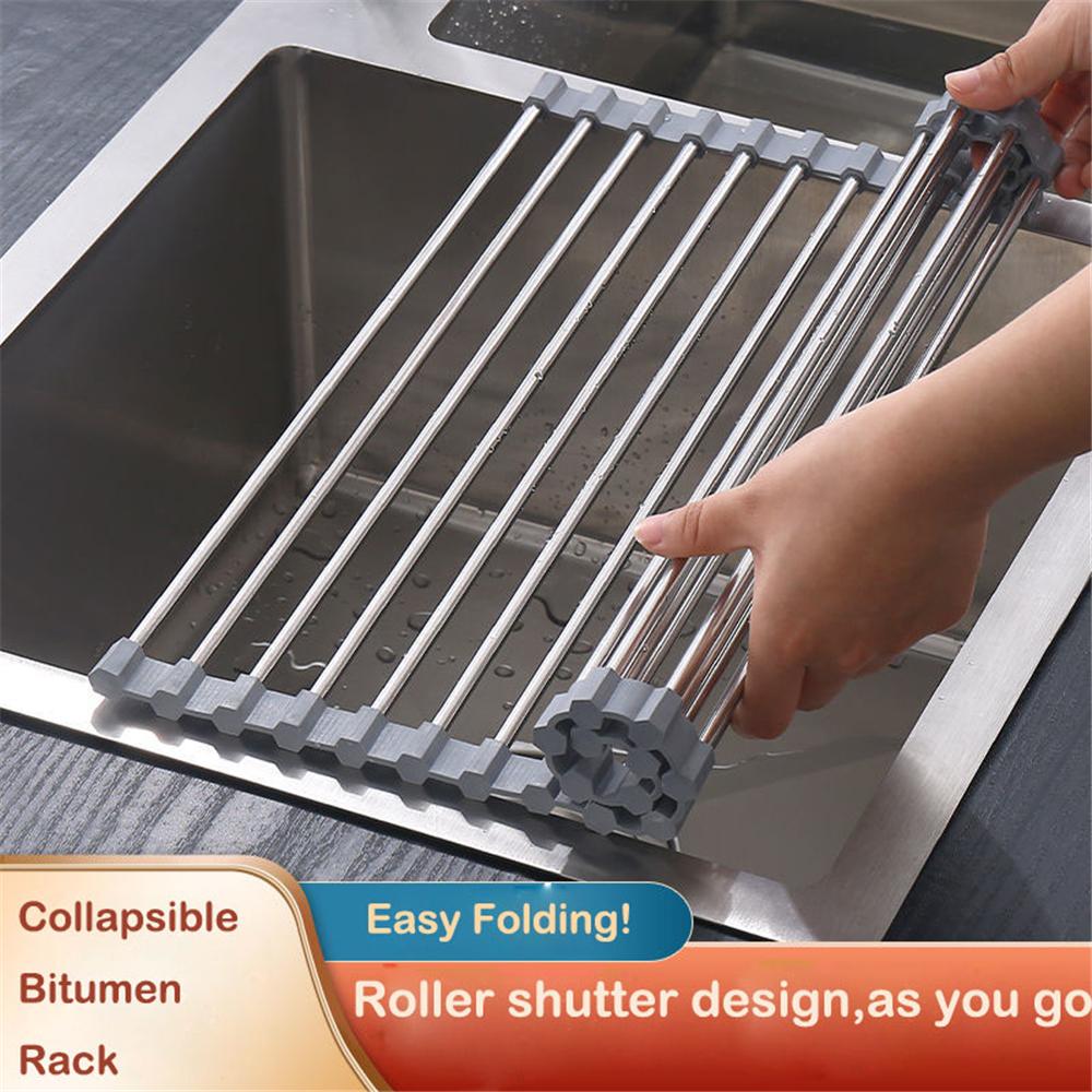 Cuộn Lên Món Ăn Phơi Gấp Gọn Trên Bồn Rửa Chén Giá Thảm Dây Thép Không Gỉ Dành Cho Bồn Rửa Chén Phản Phụ Kiện Nhà Bếp