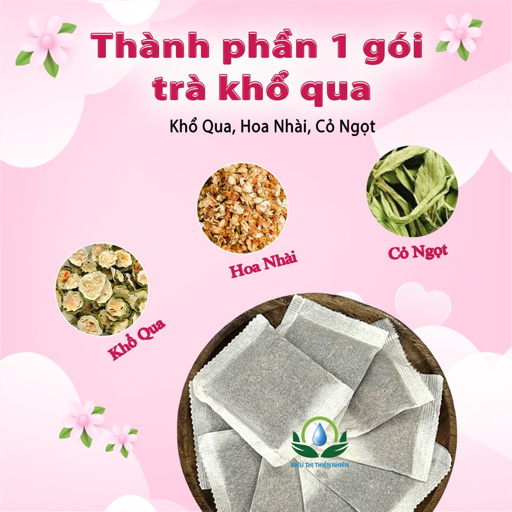 Trà Khổ Qua ( Mướp Đắng ) giúp tăng cường miễn dịch, đào thải độc tố hộp 30 Túi Lọc Siêu Thị Thiên Nhiên