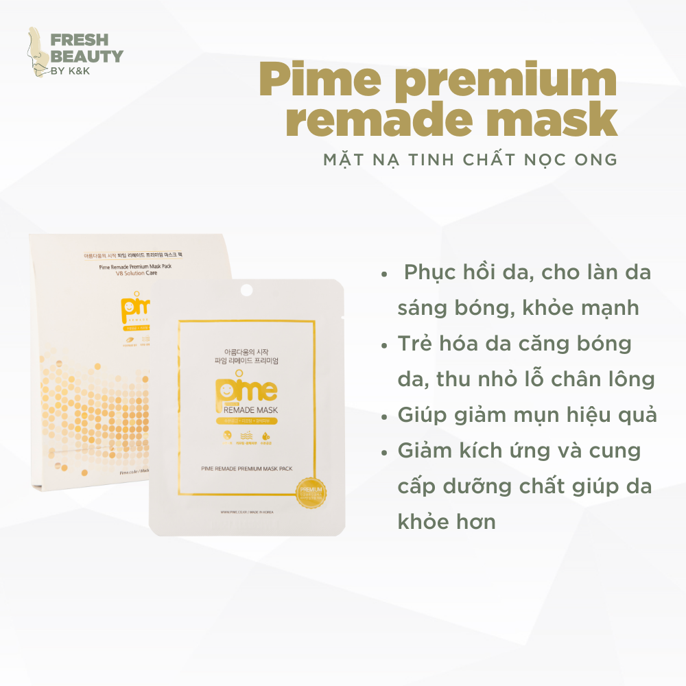 Mặt nạ tế bào gốc nọc ong Pime Remade Premium Mask hỗ trợ giảm mụn, mờ nám, phục hồi da 1M