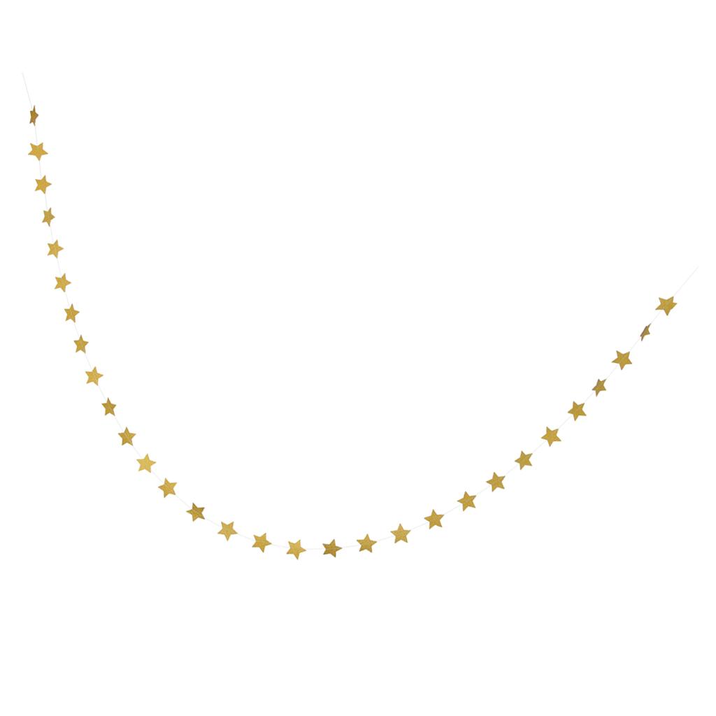 Golden Glitter Star Bunting Banner Garland Party Outdoor Decor