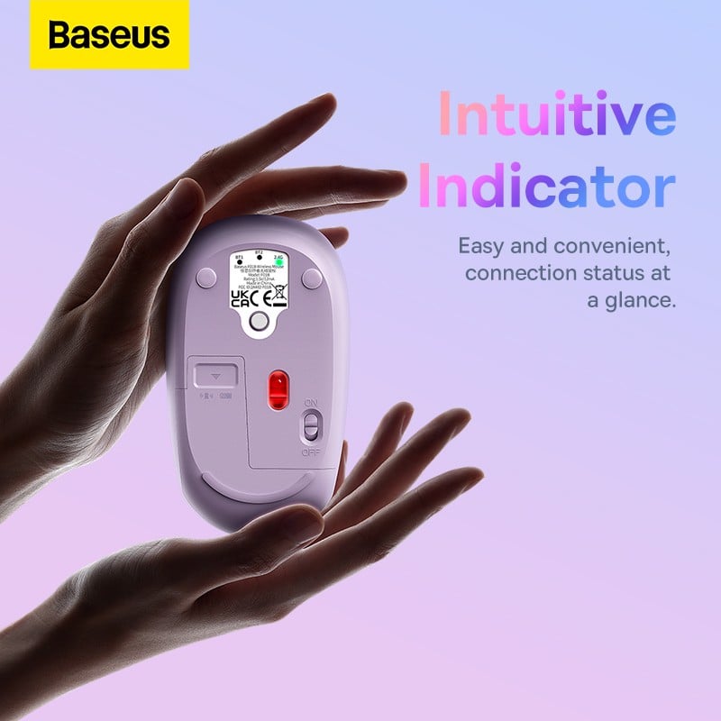 Chuột không dây Baseus F01B Tri-Mode Wireless Mouse  Bluetooth &amp; 2.4GHz- hàng chính hãng