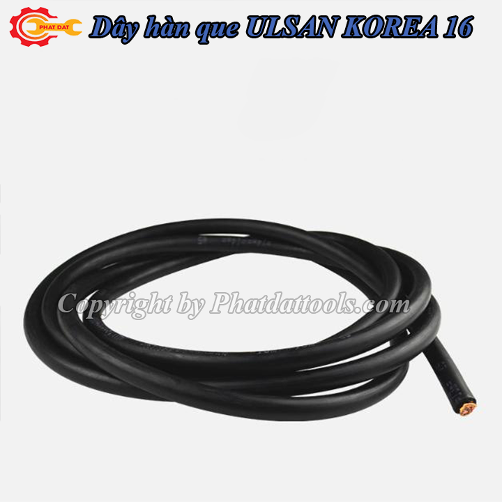 5m Dây hàn que ULSAN KOREA 16mm-Lõi đồng 100% nguyên chất, vỏ cao su mềm dẻo-Hàn que 1.6-3.2ly mát lạnh