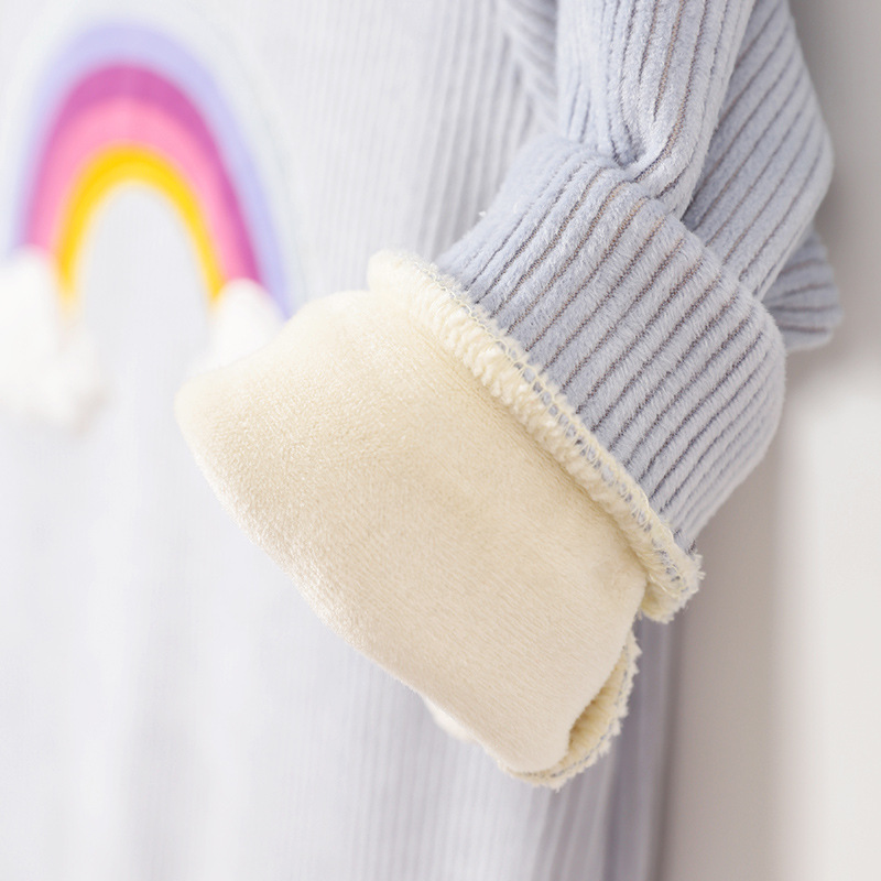 Body nhung lót lông mịn ấm cho bé trai và gái 0-2 tuổi, bộ áo liền quần sơ sinh dày đẹp cho mùa Thu Đông | MS15