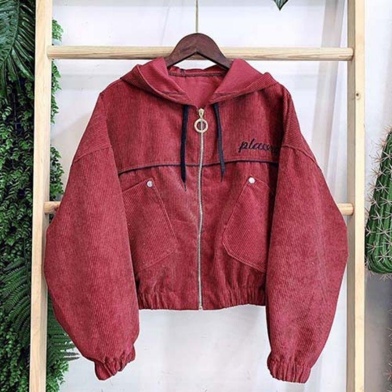 Áo Khoác Lửng áo khoác Croptop Nữ Nhung Gân Tăm Hàng Cao Cấp Phối Nút Siêu Sang Chảnh Ảnh Thật Kèm Video
