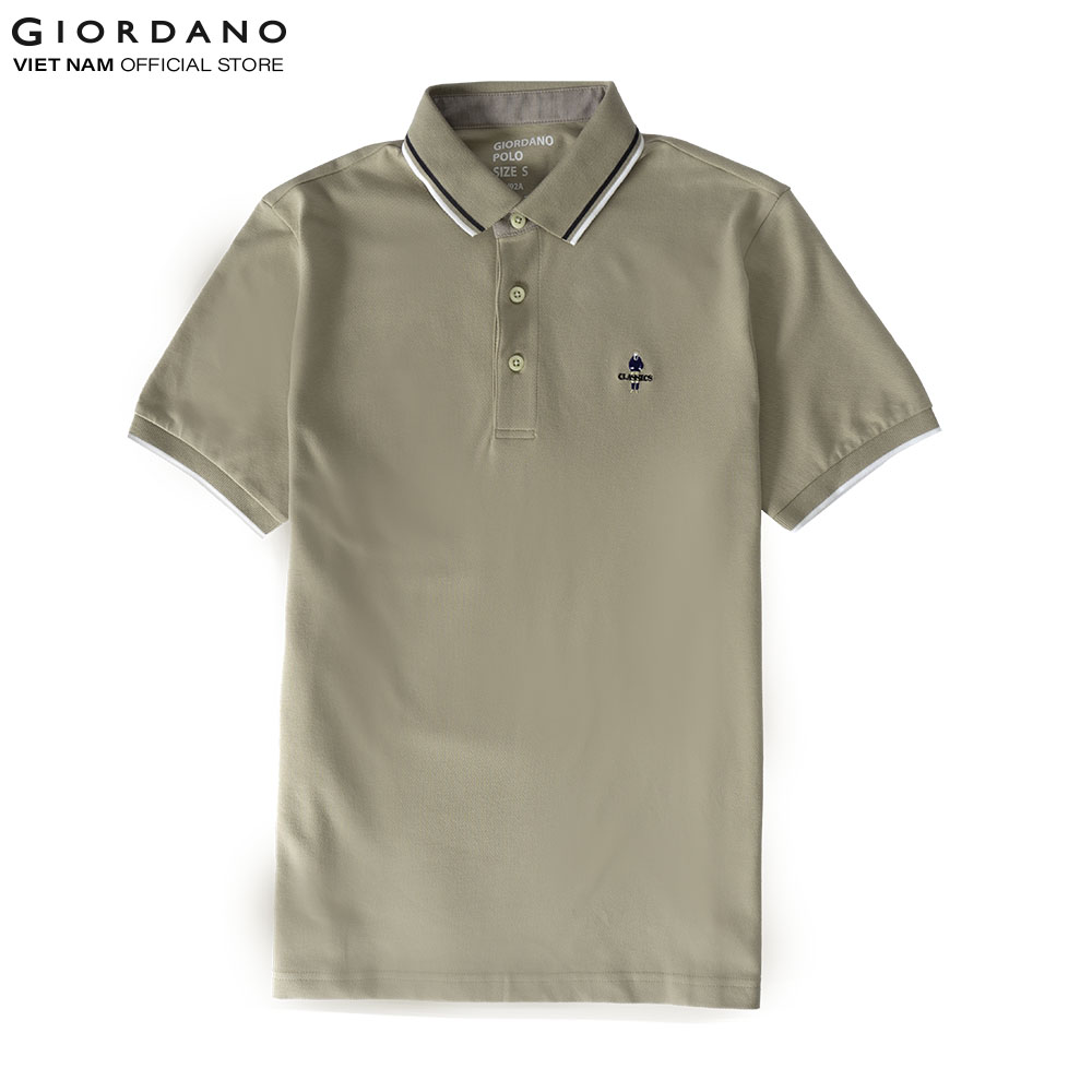 Áo Thun Nam Có Cổ Giordano Classic Polo 01011260 - 31-Khaki - XL