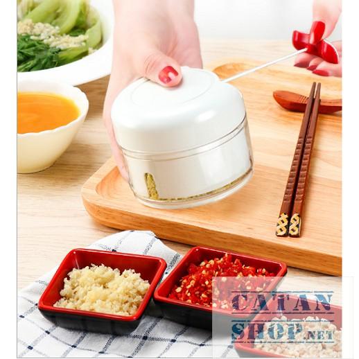 ️Dụng cụ xay tỏi ớt cầm tay đa năng thế hệ mới, Xay tỏi ớt kéo tay mẫu mới. Máy xay tỏi Mini Food GD265-XayToi