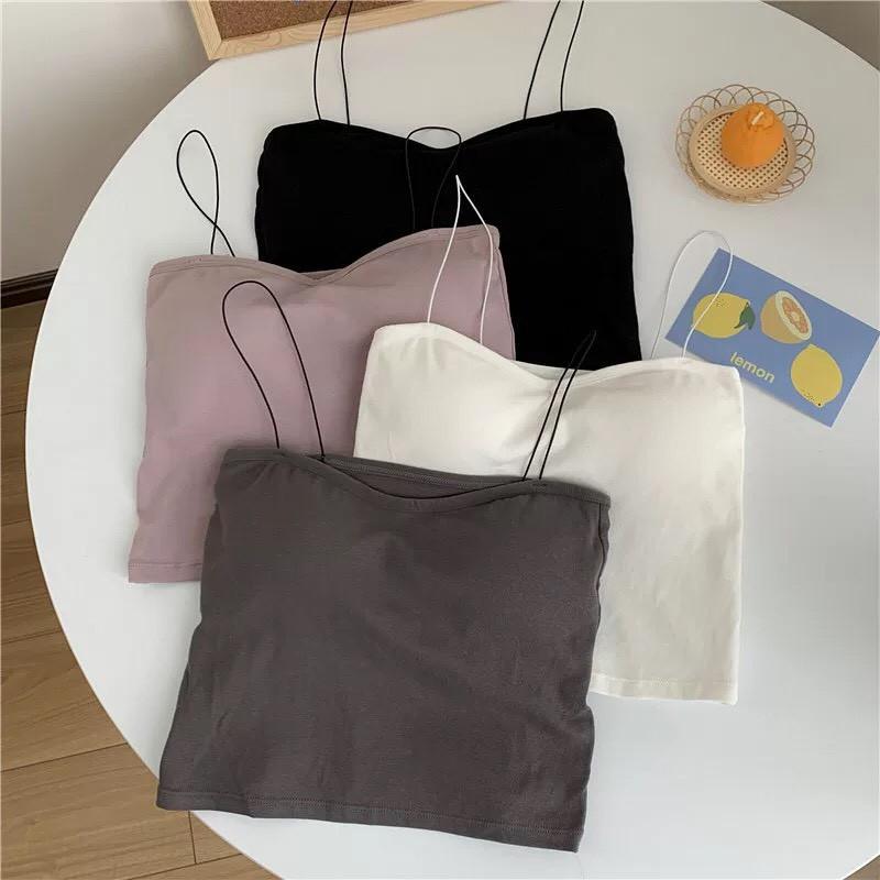 Áo Dây Mảnh Áo Ngực Dáng Lửng Có Đệm Ngực - Áo Bra 2 Dây Sợi Bún Siêu Mảnh Bra03