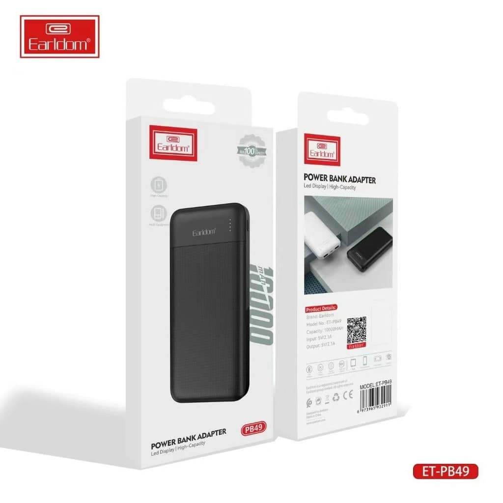 Sạc Dự Phòng 10.000mAh Earldom ET- PB49 - Hàng Chính Hãng