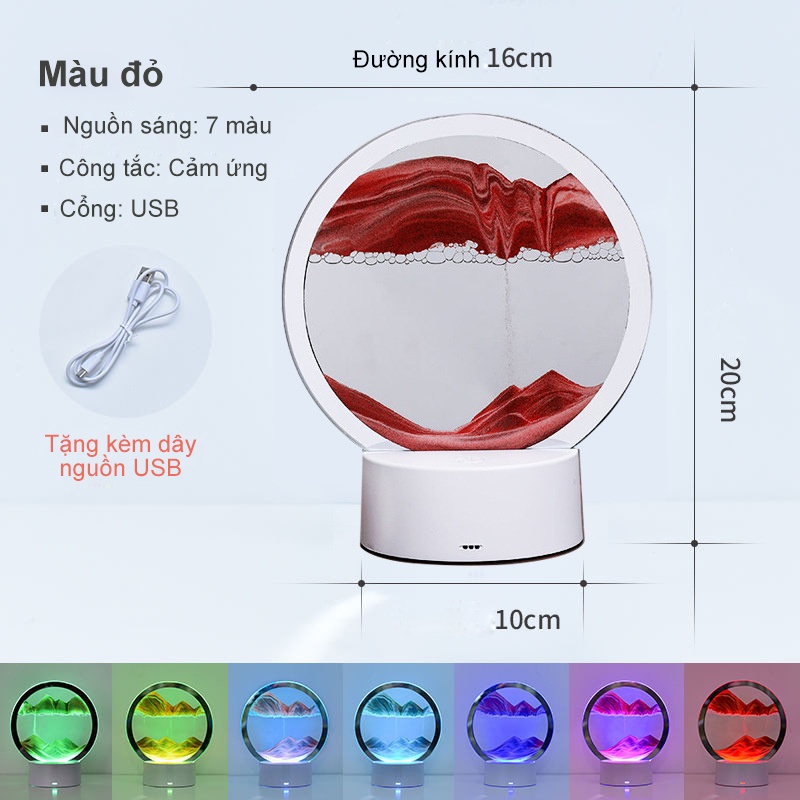 Tranh Cát Chuyển Động 3D Xoay 360 Độ Dùng Trang Trí Phòng Ngủ Đồng Hồ Cát Xoay 3D Kiêm Đèn Ngủ - Hàng Loại 1 - Chính Hãng MINIIN