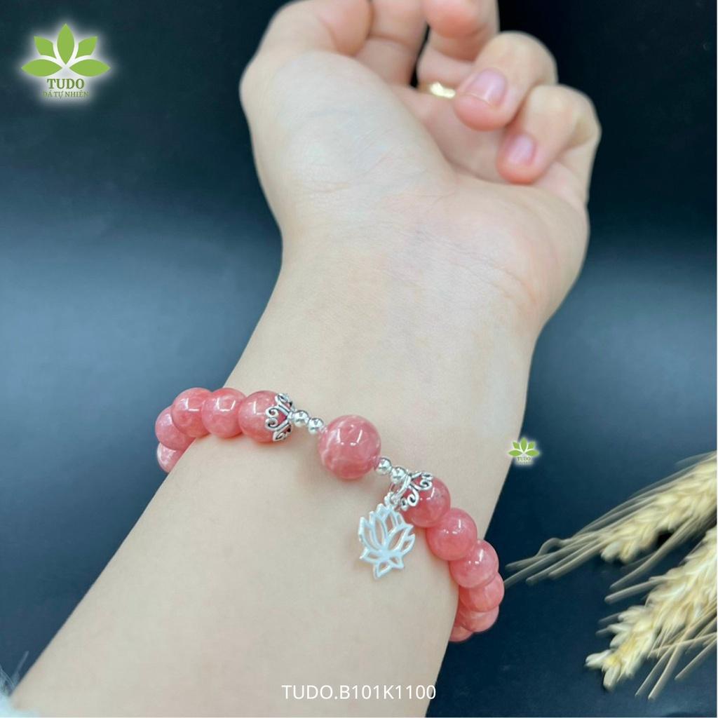 Vòng Tay Nữ Đẹp - Vòng Phong Thủy Đa Mệnh TUDO VCBDAOH B101K1100 Charm Bạc Hoa Sen