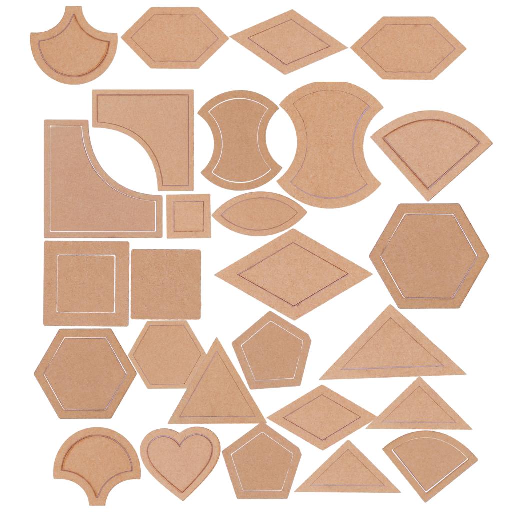 54 chiếc Acrylic Quilting Bản Mẫu May Stencils Miếng Dán Cường Lực Thước May Dụng Cụ