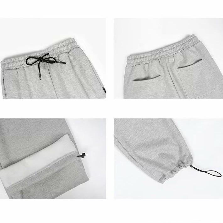 Quần nỉ jogger nam nữ ống rộng BÓ CHUN basic track pants unisex