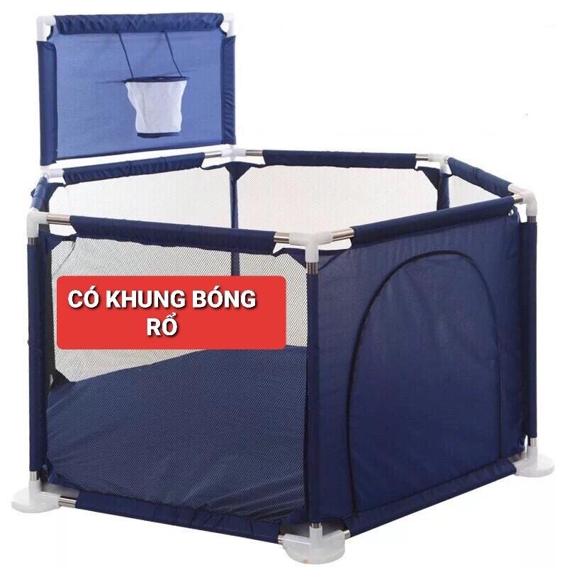 QUÂY BÓNG NHÀ BÓNG CHO BÉ HÌNH LỤC GIÁC KÈM KHUNG BÓNG RỔ