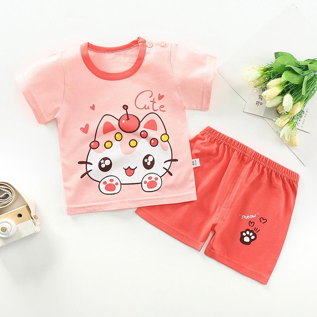 Bộ cộc tay cho bé chất cotton siêu mát hàng QC cho bé từ 7kg đến 18kg