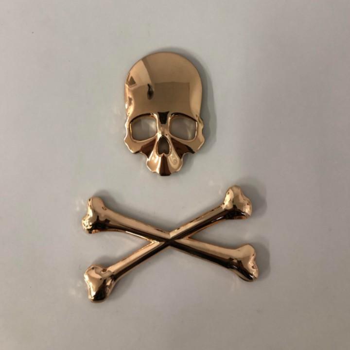 Sản phẩm Decal, tem trang trí hình đầu lâu Inox cao cấp dán ô tô/ Mã sản phẩm G70808