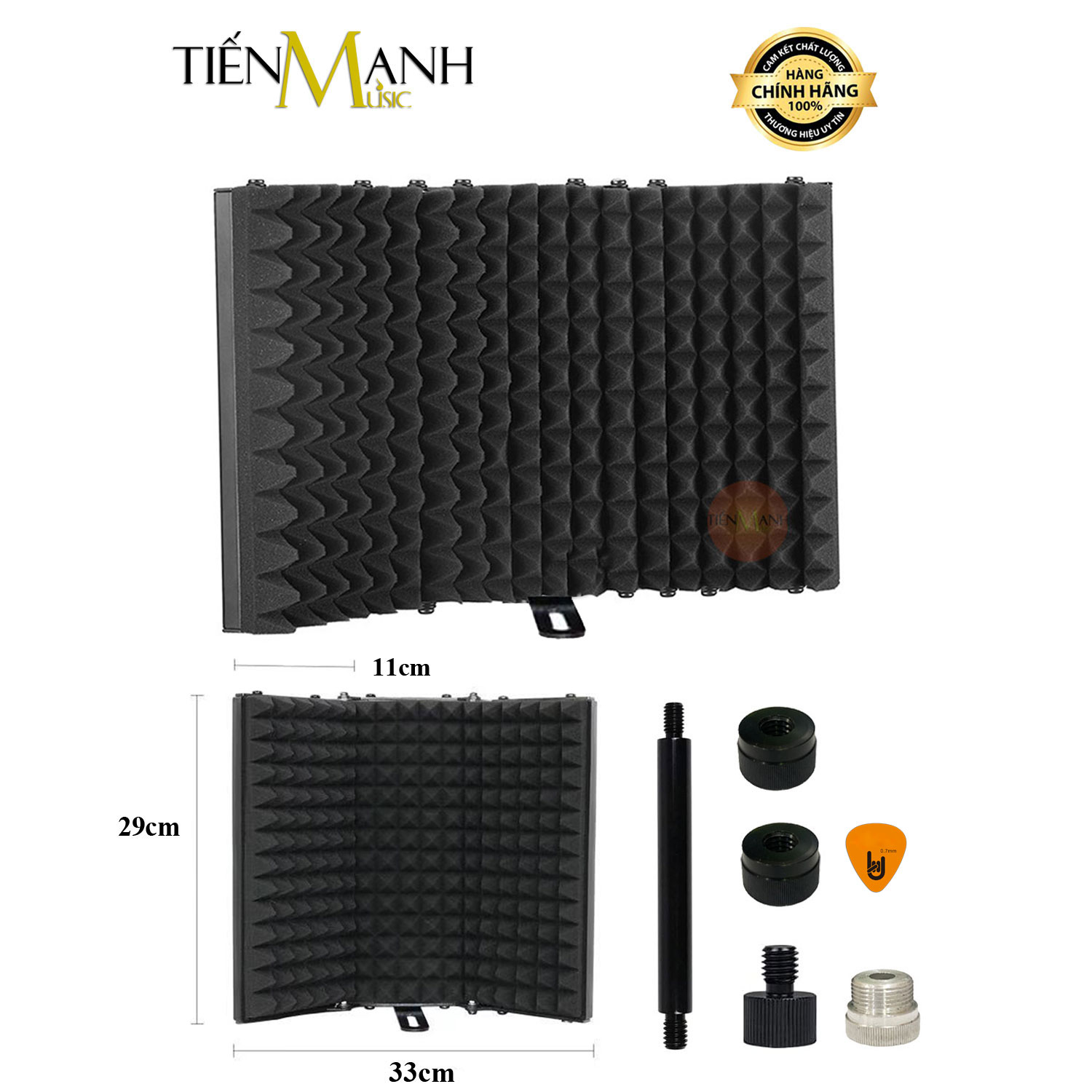 Màng Vách Chắn Tiêu Âm Cho Micro Phòng Thu Loại 3 Cánh Dr.Mic SIC-03 Mic Vocal Booth Màn Tấm Khung Vành Chống Dội, Vang, Tiếng Ồn Hàng Chính Hãng - Kèm Móng Gẩy DreamMaker