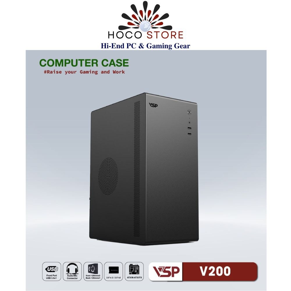 Vỏ Case Máy Tính VSP V200 - Hàng Chính Hãng