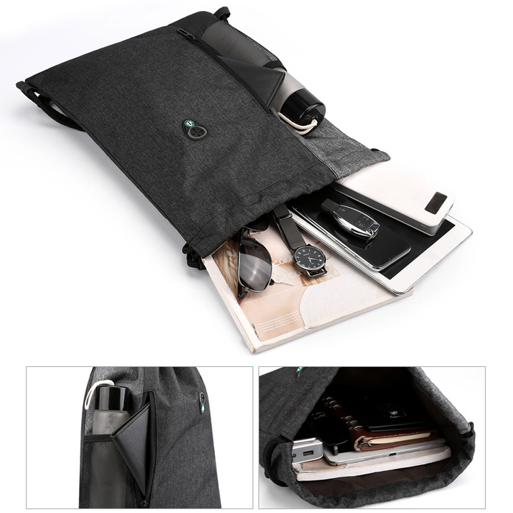 Túi dây rút đựng đồ tập thể dục có lỗ cắm tai nghe làm bằng Vải Oxford chông nước