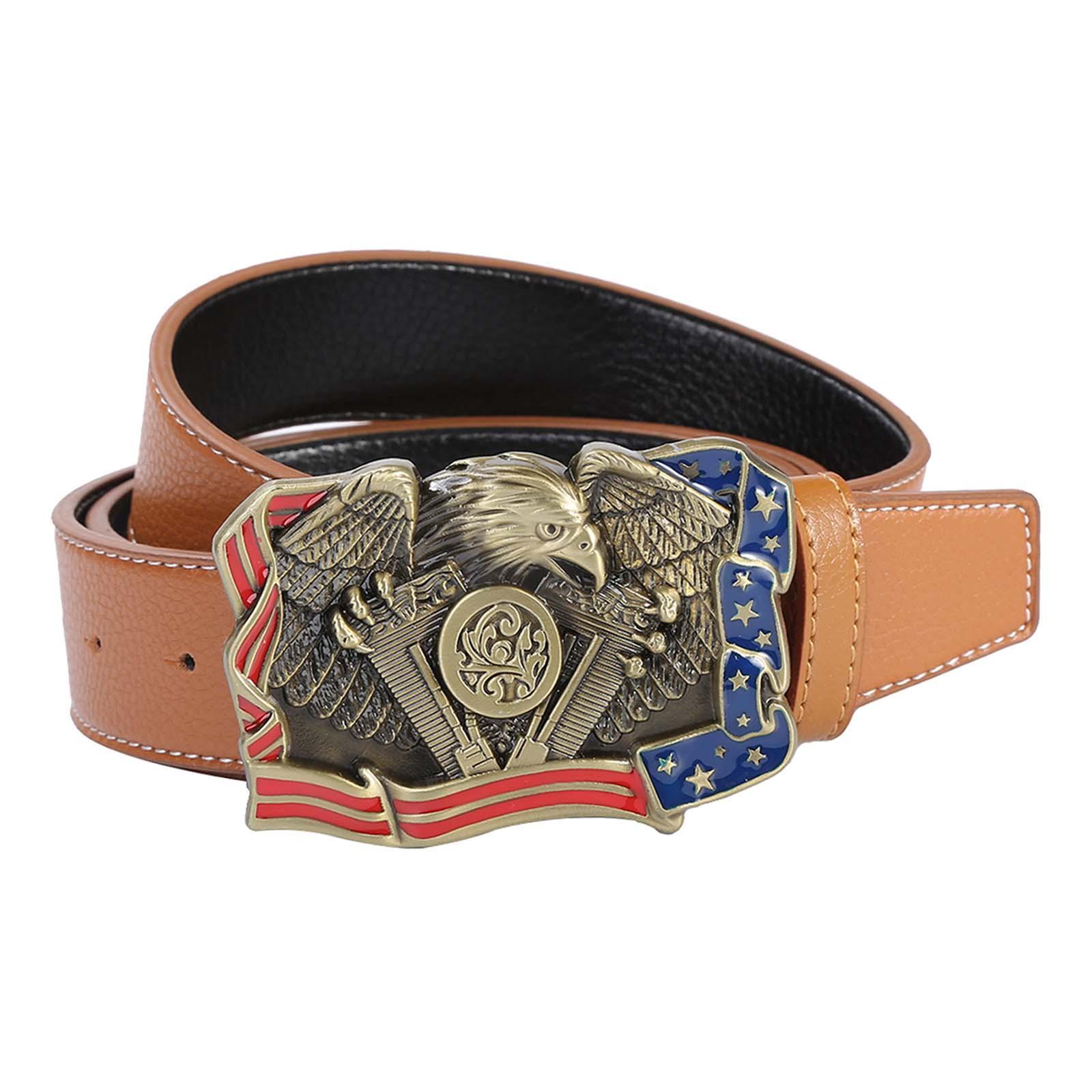 Mens PU Leather Belt with Buckle Waist Belt Dresses Belt Western Belts Women