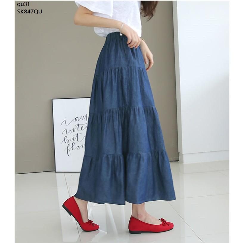 SK759 CHÂN VÁY JEAN TẦNG