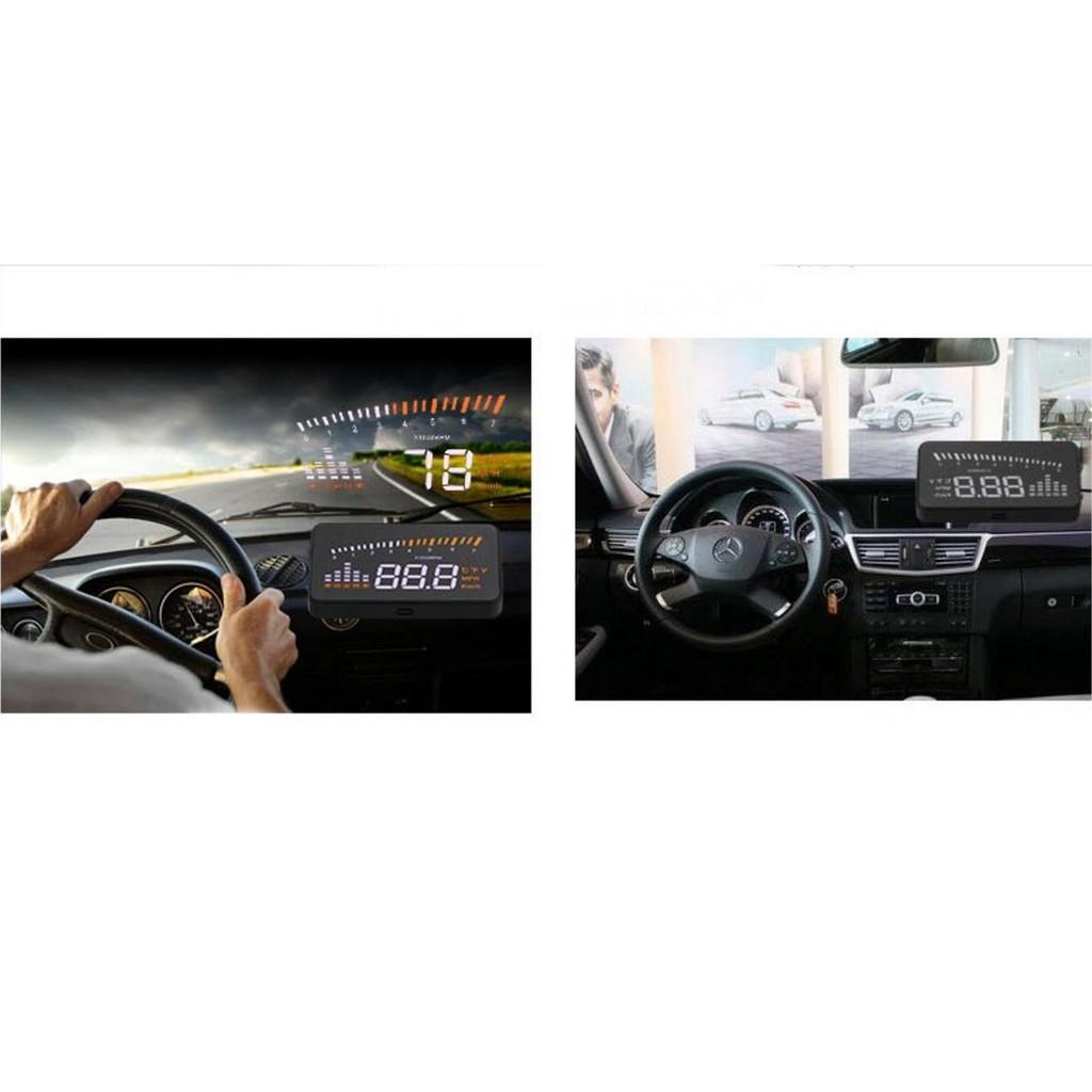 Bộ hiển thị và cảnh báo tốc độ lên kính lái HUD X5 cho xe hơi... Giá sock hàng mới !!!