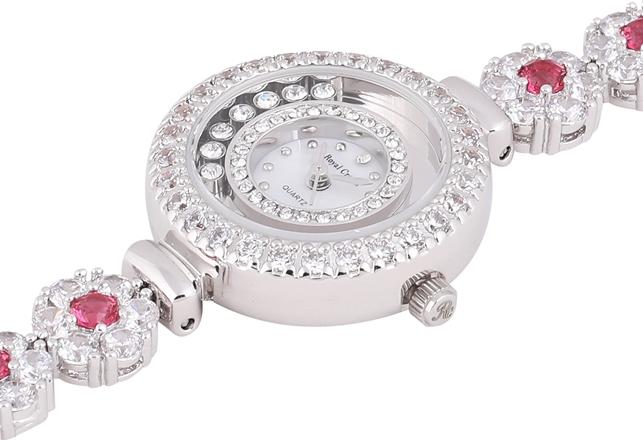 Đồng hồ nữ chính hãng Royal Crown 5308 dây đá vỏ trắng đá ruby