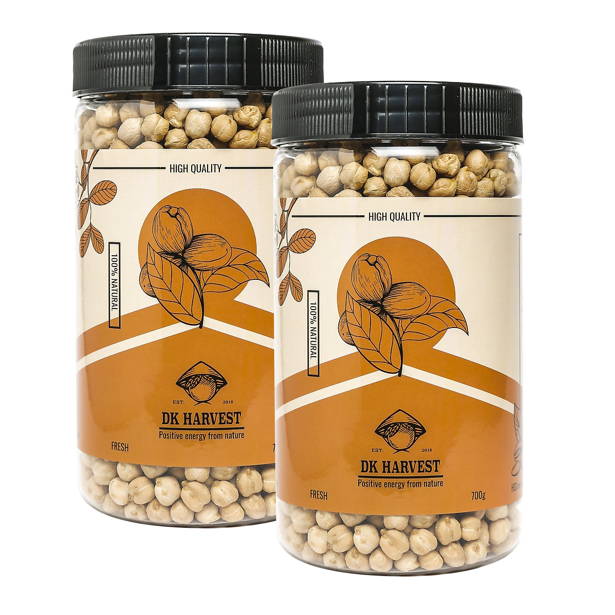 COMBO SIÊU TIẾT KIỆM - 2 Hũ Đậu Gà Chickpeas DK HARVEST nhập khẩu Nam Mỹ/Ấn Độ 700g/Hũ