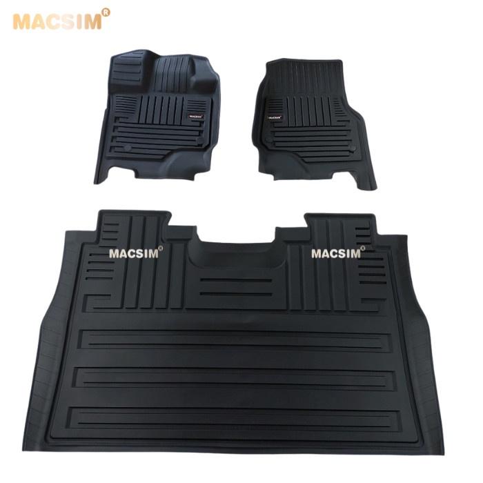 Thảm lót sàn xe ô tô Ford F150 2012-đến nay Nhãn hiệu Macsim 3W chất liệu nhựa TPE đúc khuôn cao cấp - màu đen