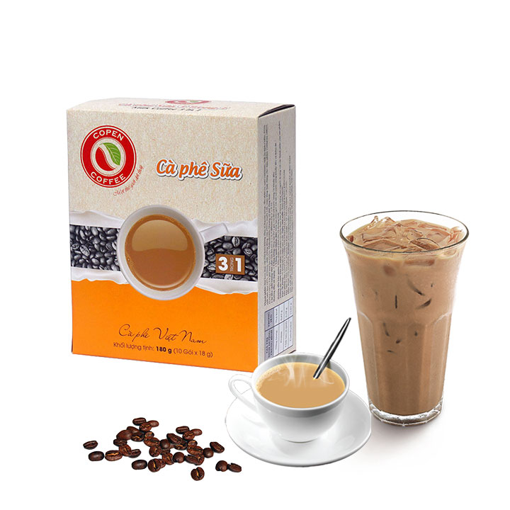 Cà phê sữa hòa tan Copen Coffee 3 trong 1 180g (10 gói)