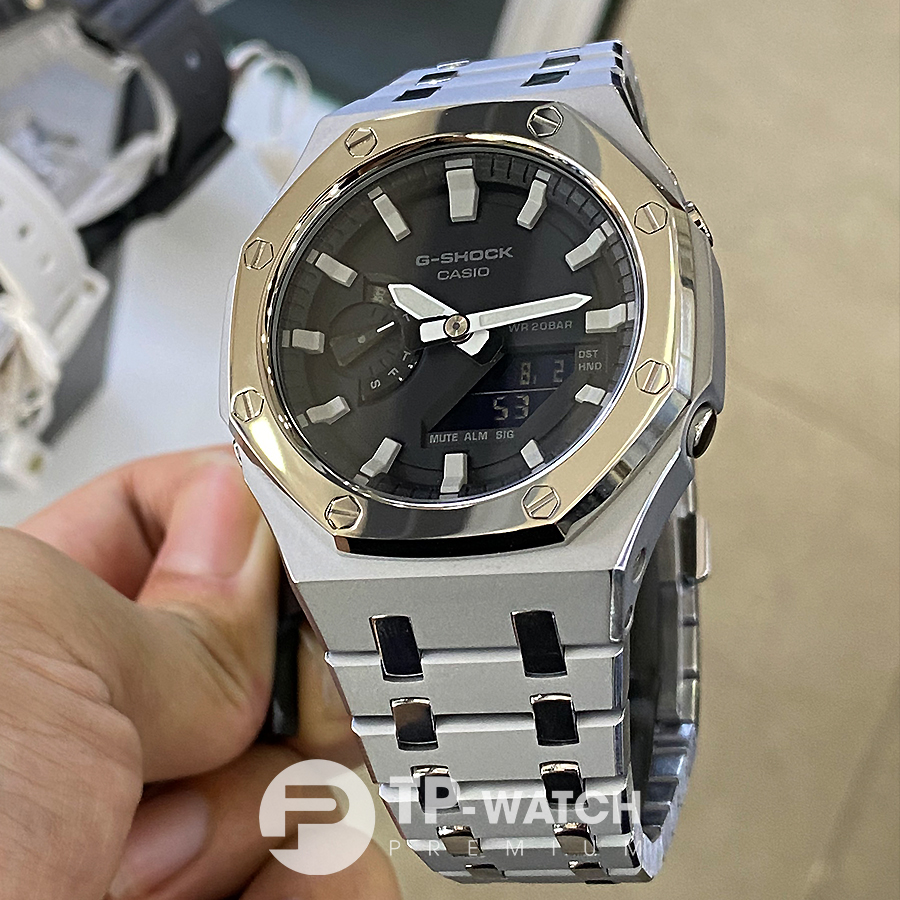 Đồng Hồ Nam Casio G-SHOCK GA-2100-1A AP CUSTOM LAYER SILVER ROYAL OAK
