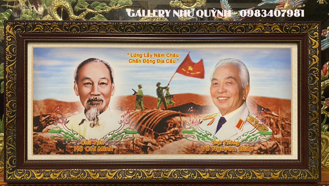 Tranh in dầu Bác Hồ Bác Giáp - IN088