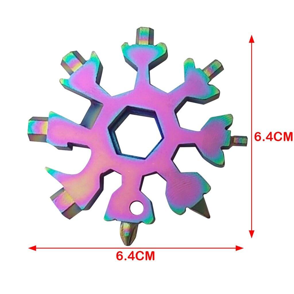 18 In 1 Snowflake Snow Wrench Tool Spanner Hex Wrench Multifunction Camping Outdoor Survive Tools Bottle Opener Screwdriver