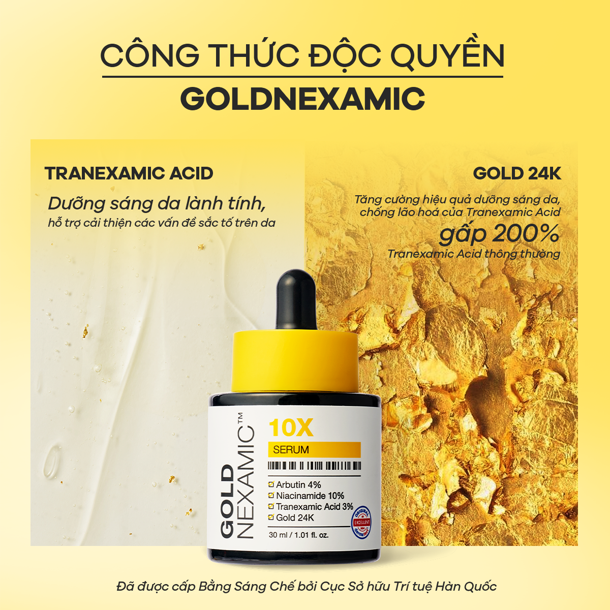 Serum mờ thâm nám, đều màu da Anodin Goldnexamic 10X Hàn Quốc 30ml