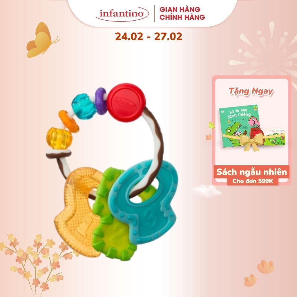 Gặm Nướu Hình Chùm Chìa Khoá INFANTINO Cool &amp; Chew Teether Keys Dành Cho Bé Trong Thời Kỳ Mọc Răng Bằng Nhựa ABC Cao Cấp