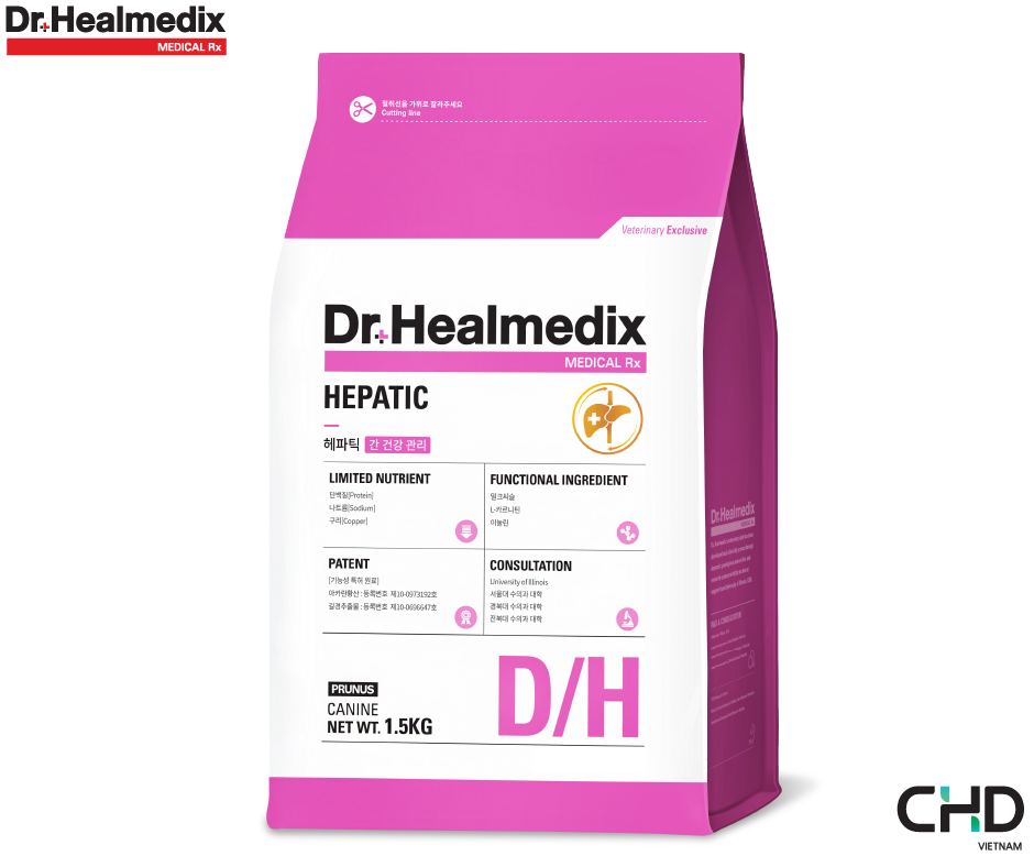 Thức ăn hạt phòng và hỗ trợ các vấn đề về gan cho chó Dr.Healmedix Hepatic