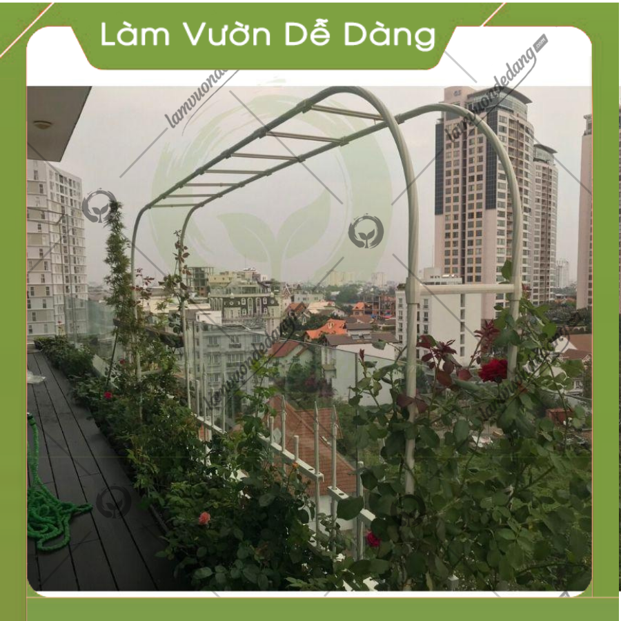 CỔNG VÒM HOA HỒNG LEO cao 2M85 - Dùng làm khung cổng vòm hoa, giàn leo, giá đỡ cho cây hoa hồng leo, cây hoa leo - Giúp cây không bị đổ ngã - Tạo không gian đẹp cho khu vườn