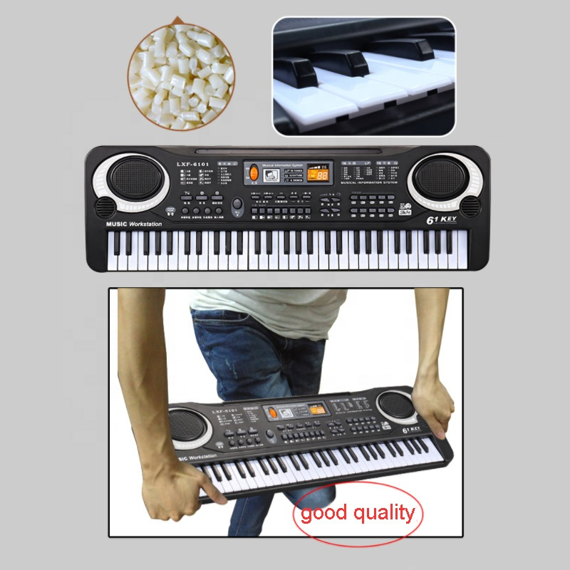 Đàn Organ Đàn Piano Điện Tử Đồ Chơi Cho Bé 61 Phím Sạc Điện Có Mic, Dây Sạc USB