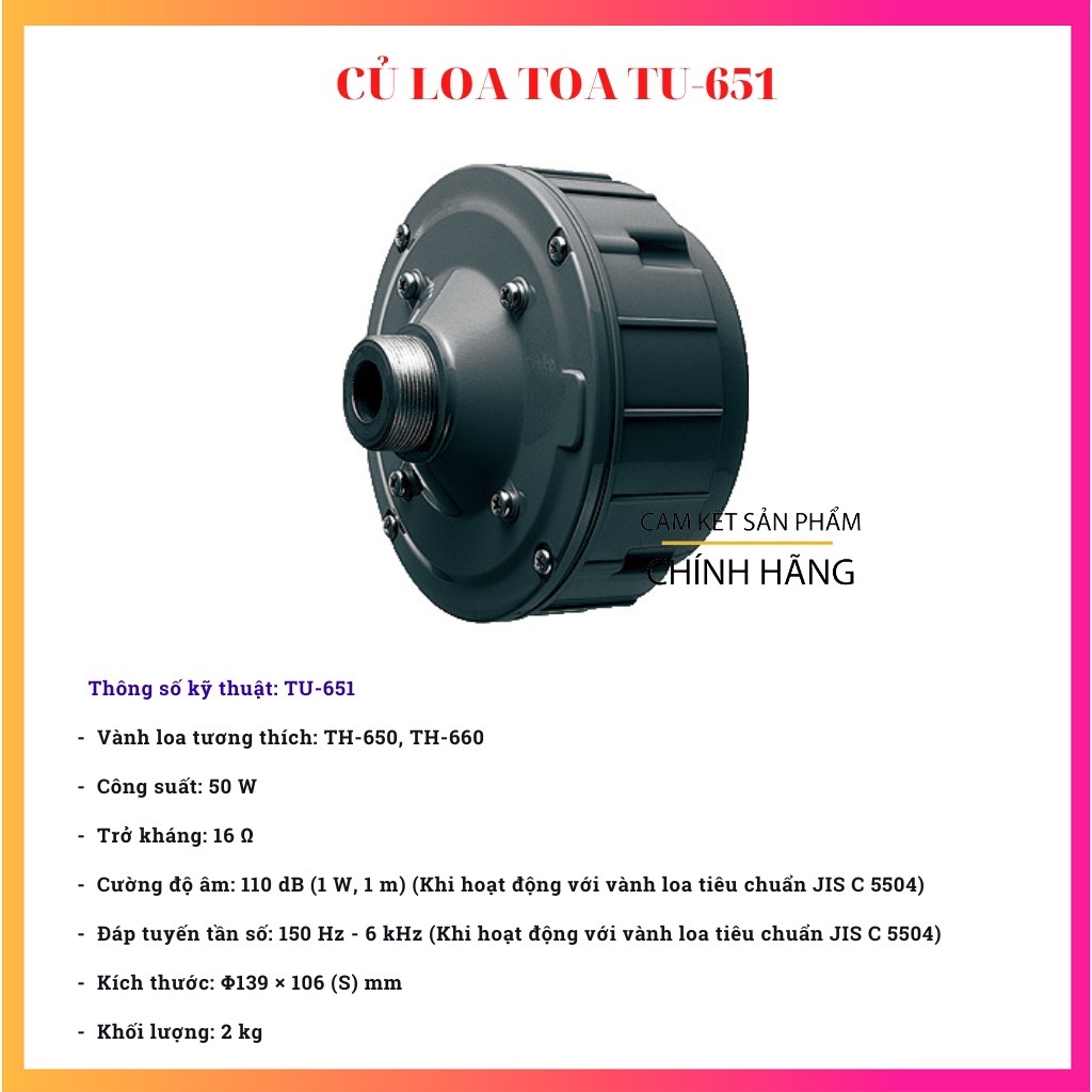 Củ loa TOA TU-651 - Hàng Chính Hãng