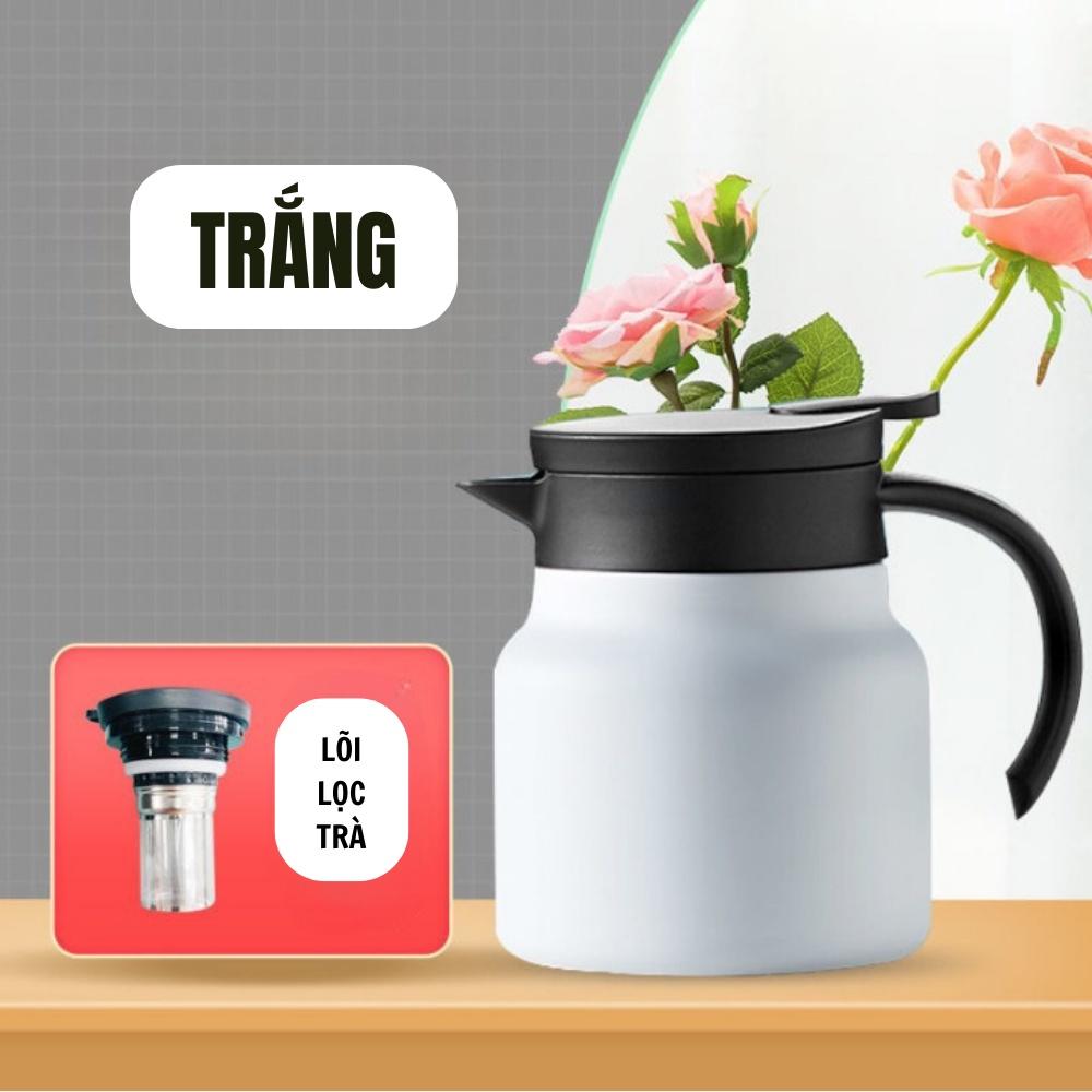 Bình pha trà giữ nhiệt có lưới lọc dung tích 1L, inox 316 cao cấp - Ấm nước pha trà giữ nhiệt 12 tiếng có bộ lọc trà