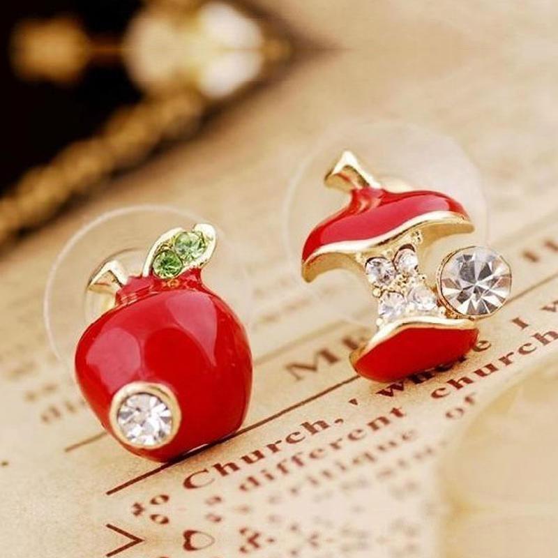 Hoa Tai Hình Quả Táo Đính Đá Lấp Lánh Cho Nữ