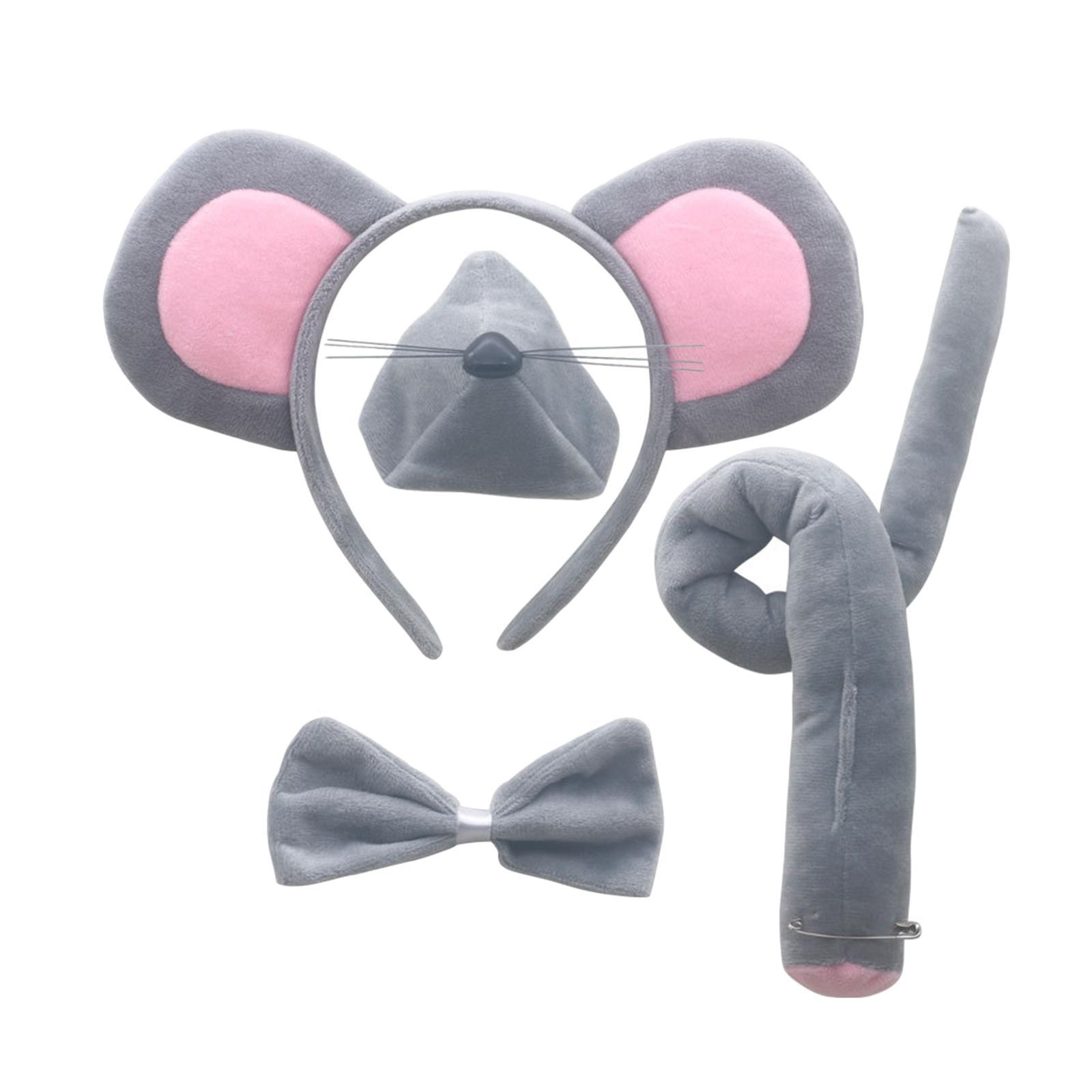 Mouse Ears Headband, Bowtieand Tail Accessories Set for Halloween Party Prom