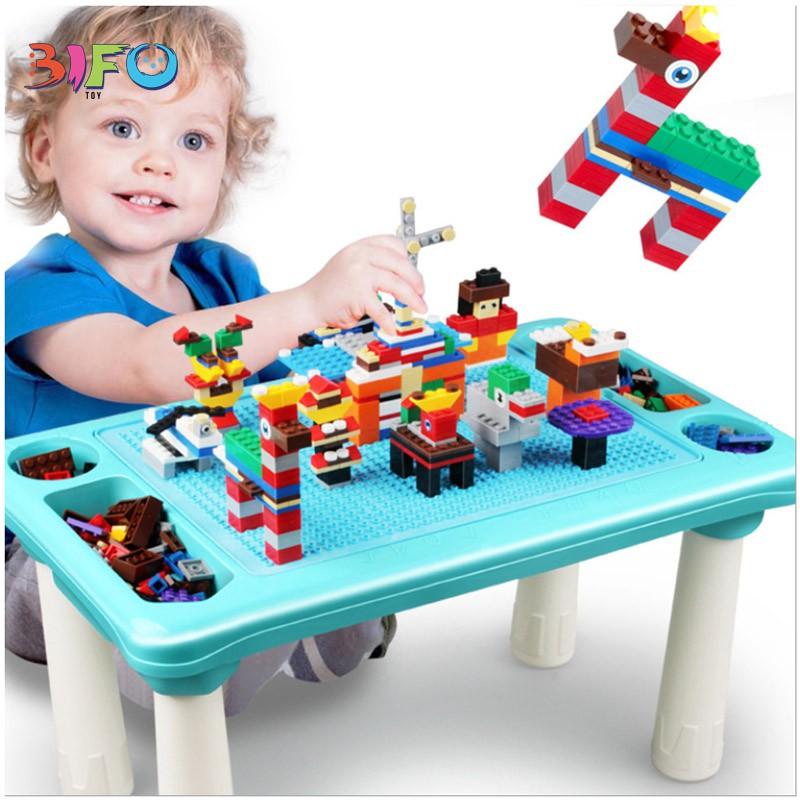 Bàn chơi xếp hình đa năng cao cấp, bộ đồ chơi 100 - 300 chi tiết Learn Building Blocks
