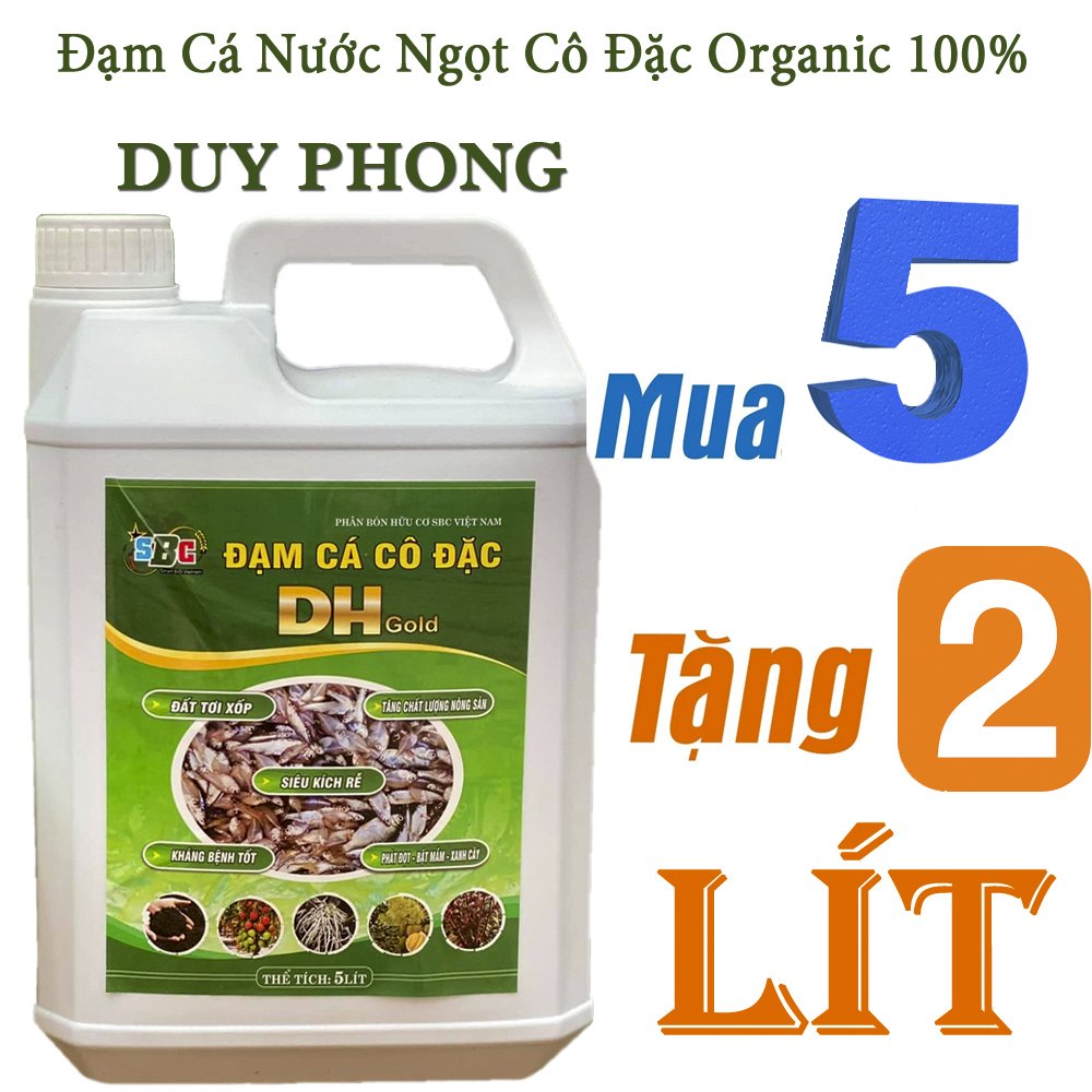 5 Lít TẶNG 2 Lít - Dịch đạm cá nước ngọt cô đặc DH, an toàn cho hệ sinh thái-076124