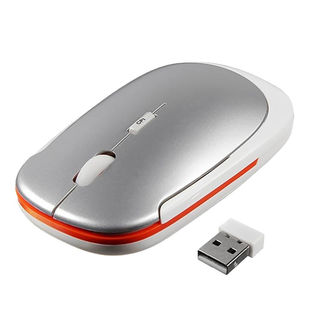 Slim Wireless Optical Mouse  Mice 1000DPI Adjustable Computer Grey