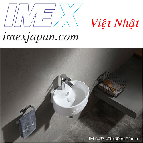 Lavabo sứ treo tường hoặc để bàn chính hãng IMEX IM 6433