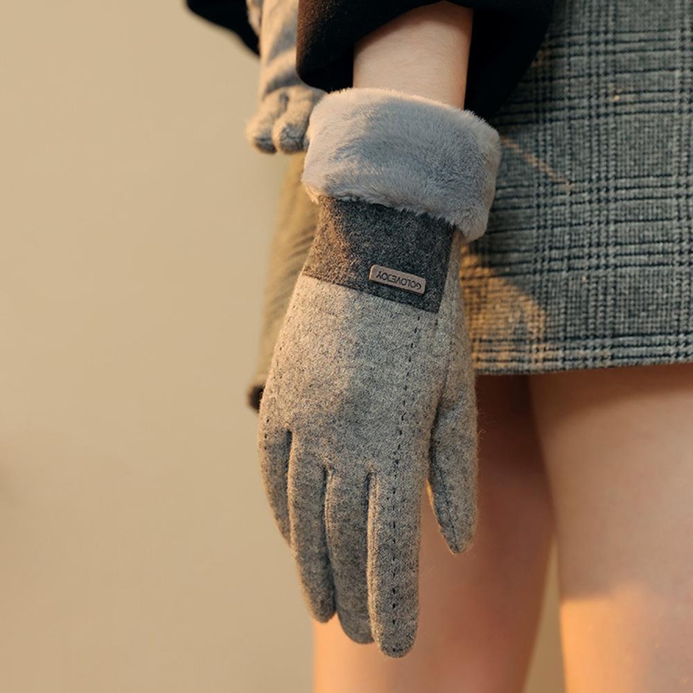 Golovejoy Winter Warm Wool Gloves for Women Touchscreen Texting Gloves Mittens