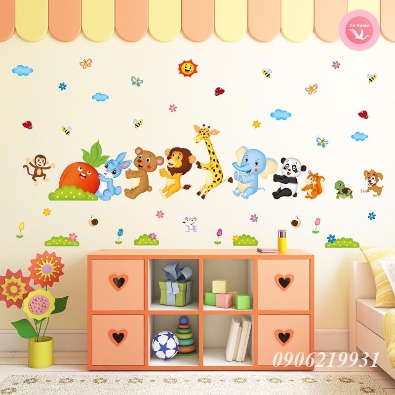 Decal dán tường cho bé giấy dán tường phòng ngủ decor trang trí dễ thương - Gocbeyeu 0301
