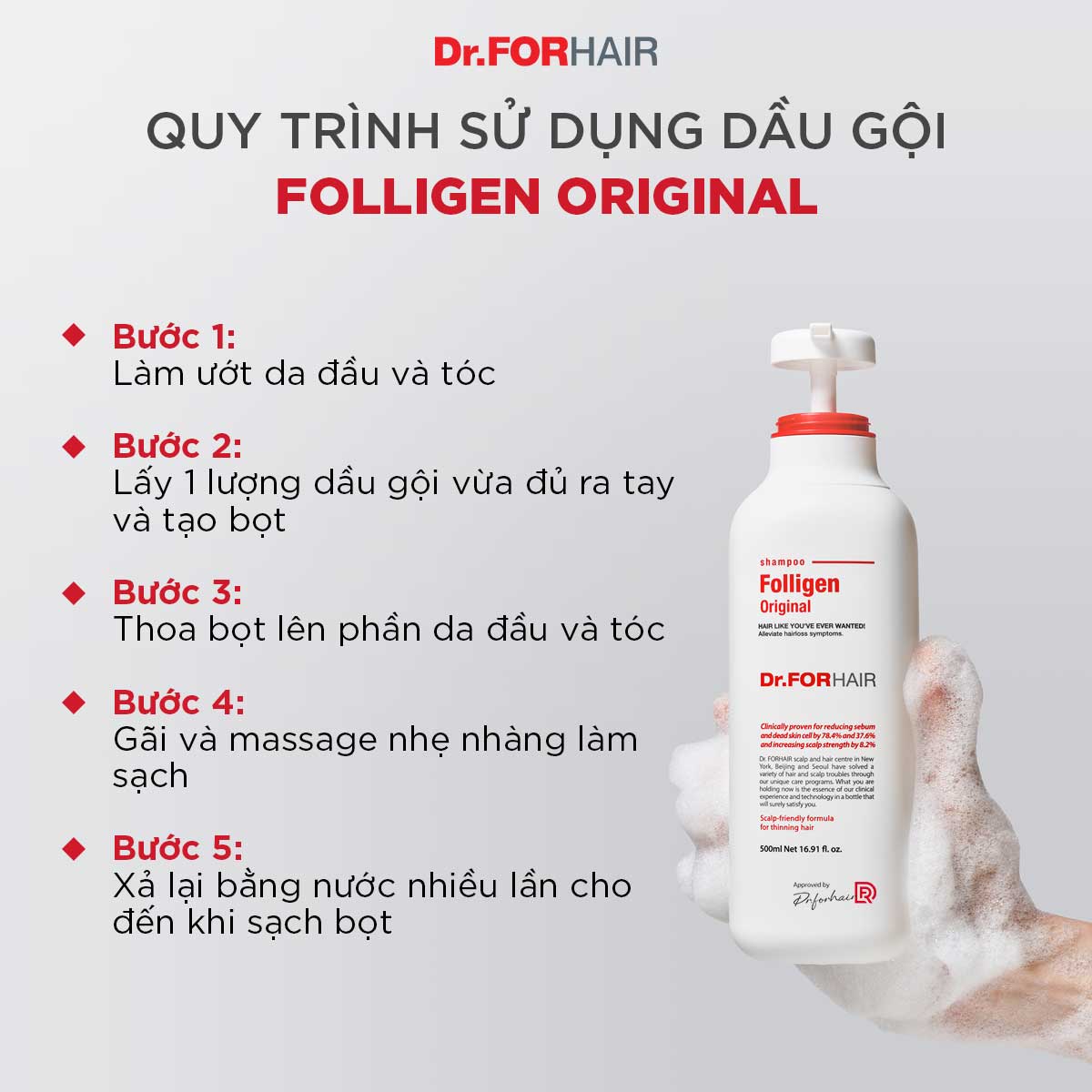 Combo gội cho mẹ và tắm gội cho bé chiết xuất từ thực vật Dr.FORHAIR Folligen Original Shampoo 300ml x Phyto Therapy Baby Shampoo &amp; Body Wash 300ml