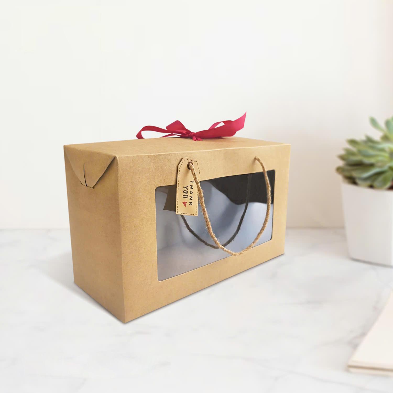 Hộp Xếp Kraft Quai Xách Kính - 32 x 18 x 10 cm - Linh Lan