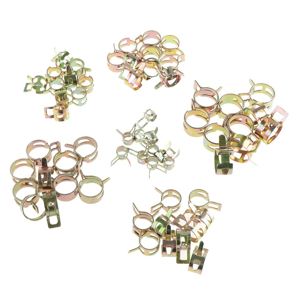 60Pcs Spring Band Type Hose Pipe Clamp Low Pressure Air Clip Clamp 6mm-15mm~